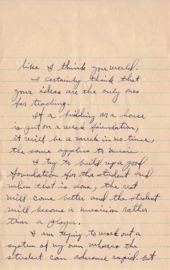 Mel Bay Letter