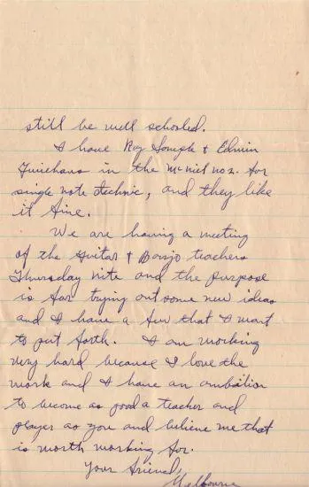 Mel Bay Letter