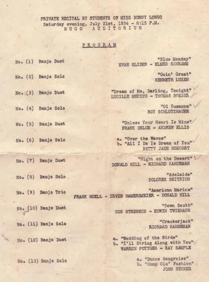 Recital July 21, 1934