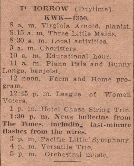 Radio Schedule